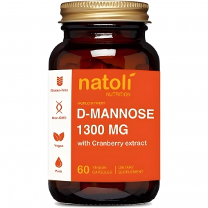 Natoli D-Manoză 1300mg Cu Merișor Pentru Tract Urinar 60buc pe Naturo.ro