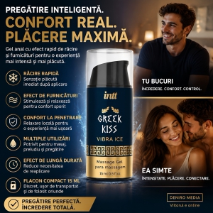Gel Greek Kiss Relaxare Anală Efect Vibrație și Răcire 15ml