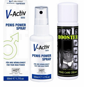 Pachet Spray V-activ Penis Power For Men 50ml + Cremă Pentru Potență Penis Booster 125ml pe Naturo.ro