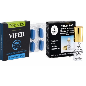 Pachet Spray Stud 100 + Pastile Potență Viper FR 4 pe Naturo.ro