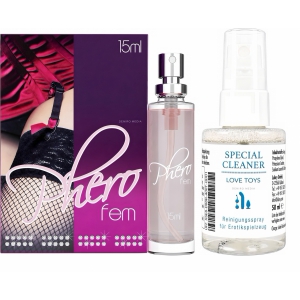 Pachet Parfum Feromoni PheroFem 15ml + Special Cleaner Love Toys 50ml pe Naturo.ro