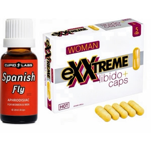 Pachet Capsule Femei eXXtreme Libido Afrodisiac 5buc + Picături Afrodisiace Spanish Fly 20ml Pachet Capsule Femei eXXtreme Libido Afrodisiac 5buc + Picături Afrodisiace Spanish Fly 20ml pe Naturo.ro