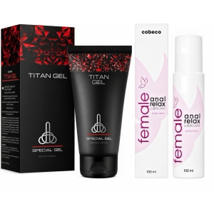 Pachet Cremă Mărirea Penisului Titan Gel Original 50ml + Lubrifiant Anal Female Cobeco Relax 120ml pe Naturo.ro