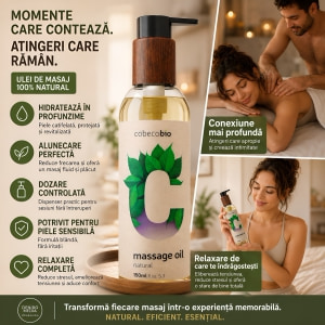Ulei Natural De Masaj Cobeco Bio 150 ml, Hidratare Delicată