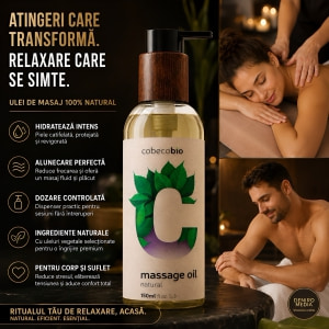 Ulei Natural De Masaj Cobeco Bio 150 ml, Hidratare Delicată