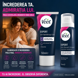 Veet EXPERT Set Epilare Intimă Cremă și Spumă