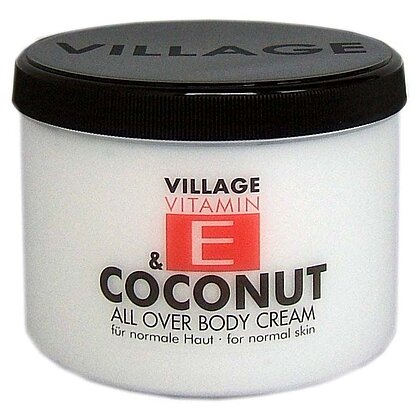 Crema corp cu vitamina E si Cocos, Village Cosmetics, 500 ml