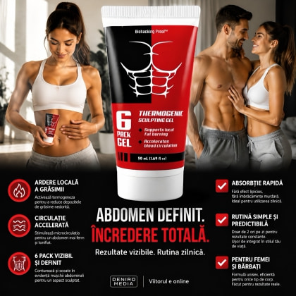 6 Pack Gel Pentru Abdomen Sculptat și Piele Fermă 50ml