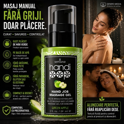 Gel Comestibil Masaj Sensuva HandiPop Măr Verde 59ml