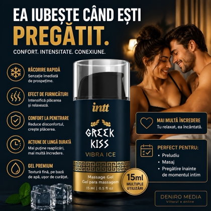 Gel Greek Kiss Relaxare Anală Efect Vibrație și Răcire 15ml