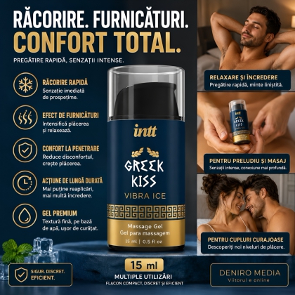 Gel Greek Kiss Relaxare Anală Efect Vibrație și Răcire 15ml