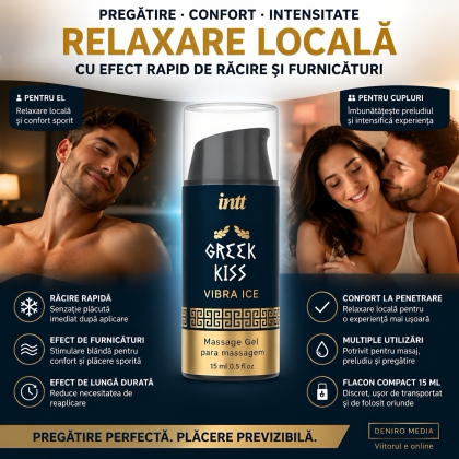 Gel Greek Kiss Relaxare Anală Efect Vibrație și Răcire 15ml