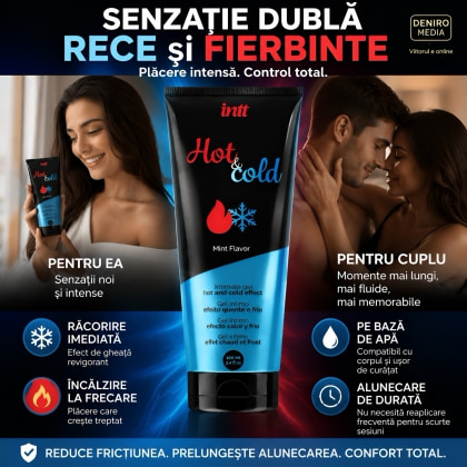 Intt Hot Cold Lubrifiant 100 ml cu Efect Dual Mentă