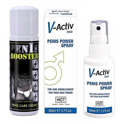 Pachet Spray V-activ Penis Power For Men 50ml + Cremă Pentru Potență Penis Booster 125ml