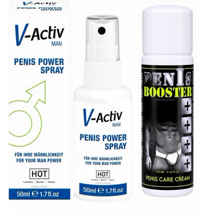 Pachet Spray V-activ Penis Power For Men 50ml + Cremă Pentru Potență Penis Booster 125ml