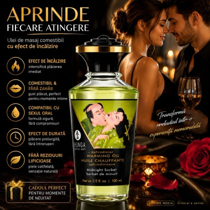 Ulei Masaj Afrodisiac Cu Încălzire Desert La Miezul Nopții 100ml