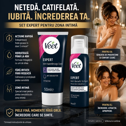 Veet EXPERT Set Epilare Intimă Cremă și Spumă