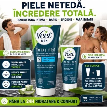 Veet Men TOTAL PRO Depilare Intimă Rapidă 5–10 Min