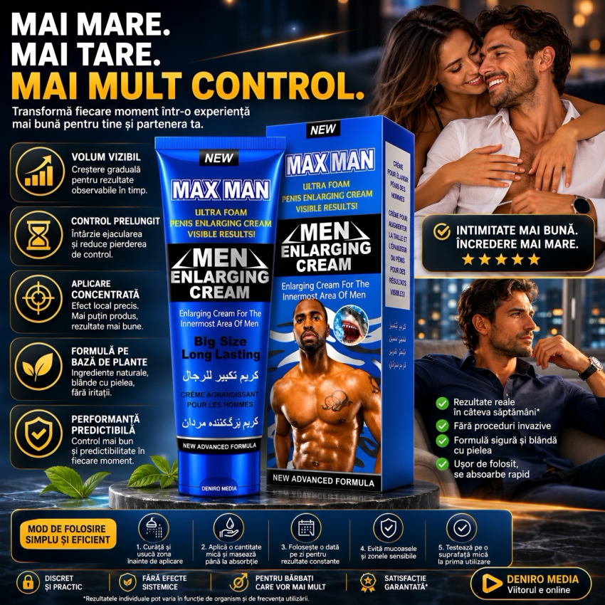 Cremă Mărire Membru Maxman Albastru 50ml