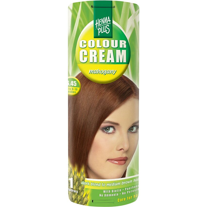 Cremă nuanțatoare, 6.45, Colour Cream Mahogany, Hennaplus, 60 ml