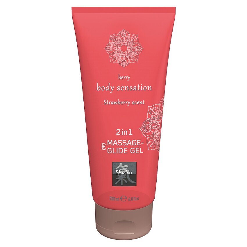 Lubrifiant Căpșuni Massage And Glide Gel 2 în 1 - 200ml