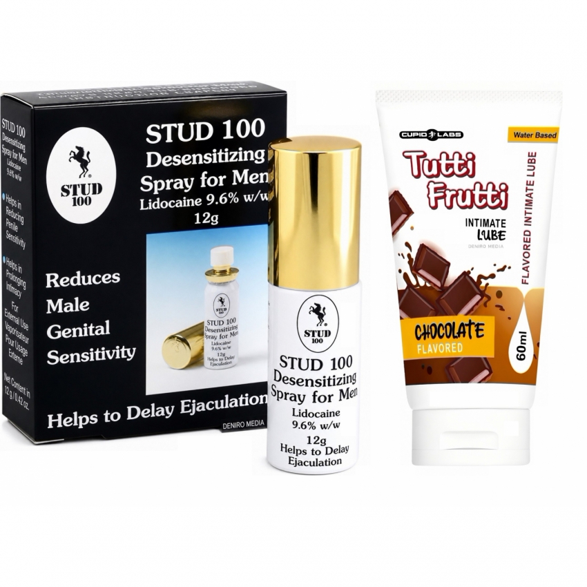 Pachet Spray Stud 100 Original + Lubrifiant Pentru Sex Oral Chocolate 100ml