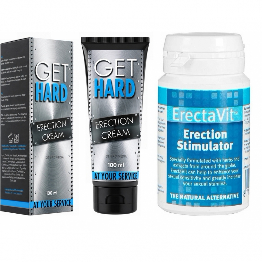 Pachet Cremă Erecție Get Hard 100ml + Pastile Erecție ErectaVit 15 capsule