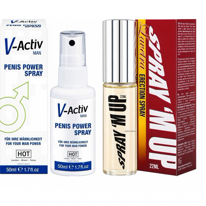 Pachet Spray V-activ Penis Power For Men + Spray Erecție Spray M-Up