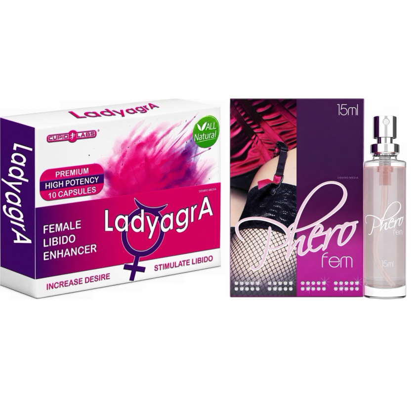 Pachet Parfum Feromoni PheroFem 15ml + Cadou Pastile Libido Ladyagra 10buc
