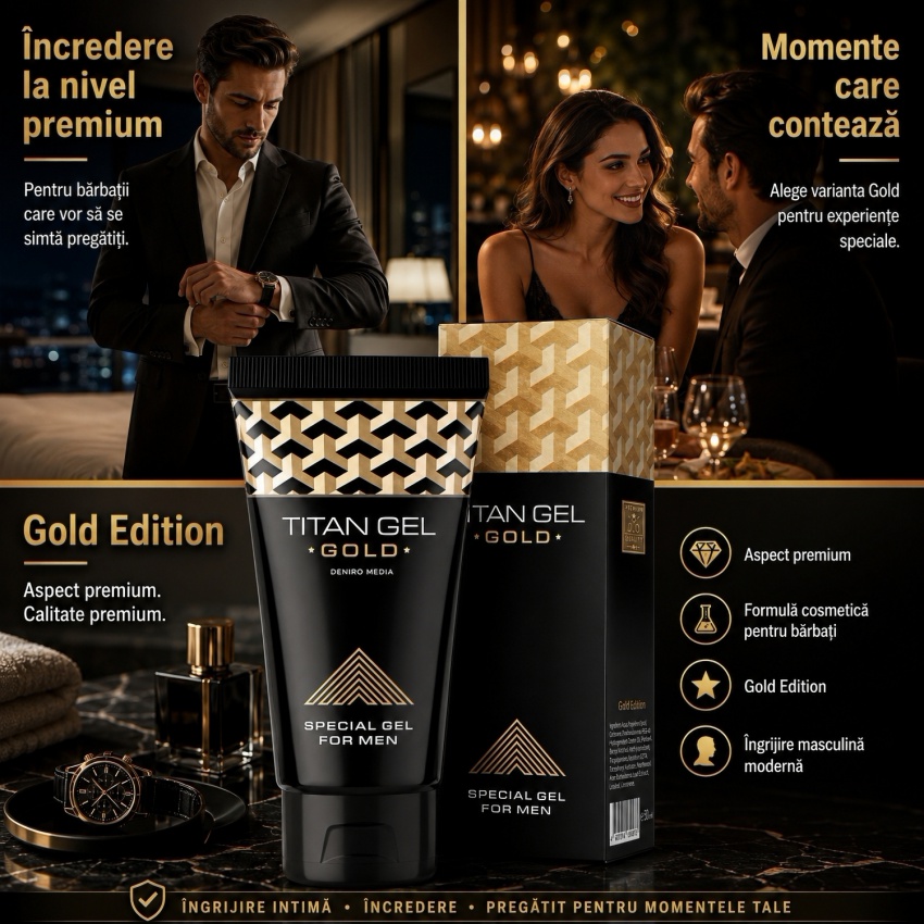 Pachet Avantajos 3 x Gel Titan Gold, Pentru Bărbați, 50 ml
