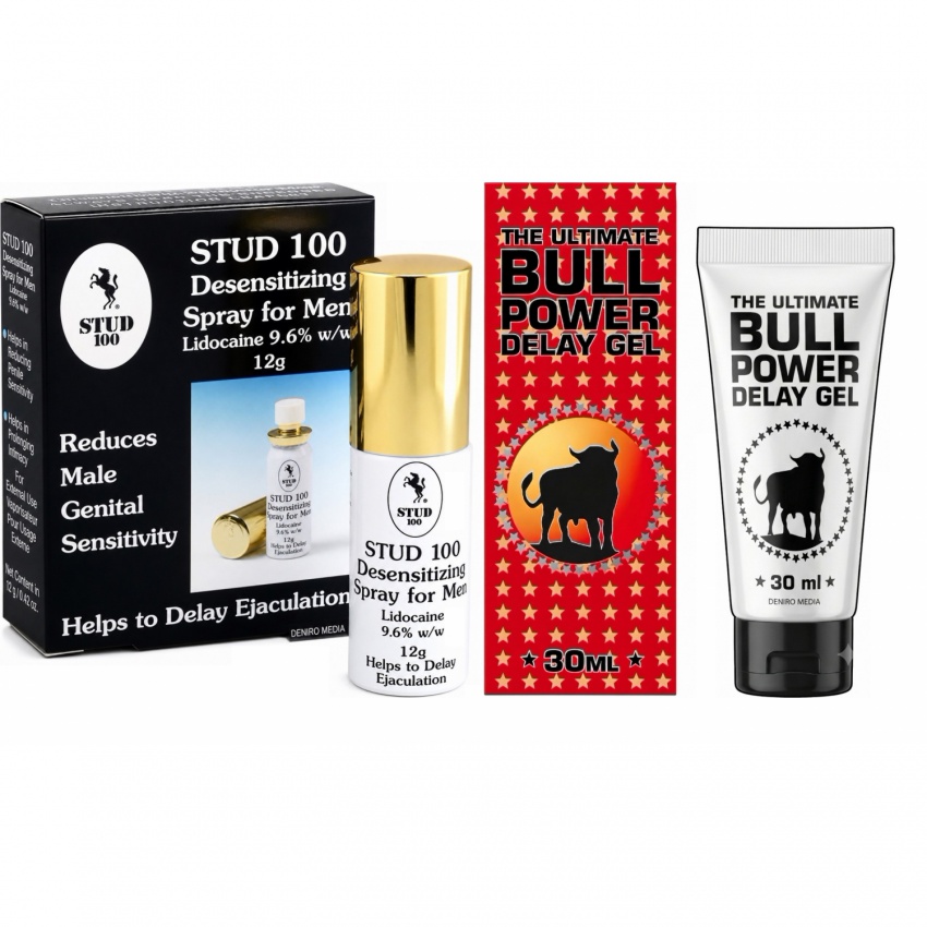 Pachet Spray Stud 100 Original + Gel Ejaculare Prematură Bull Power Delay 30ml