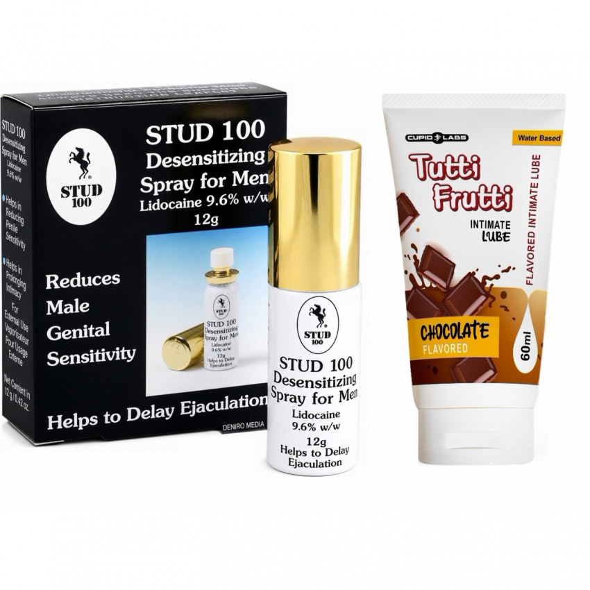 Pachet Spray Stud 100 Original + Lubrifiant Pentru Sex Oral Chocolate 100ml