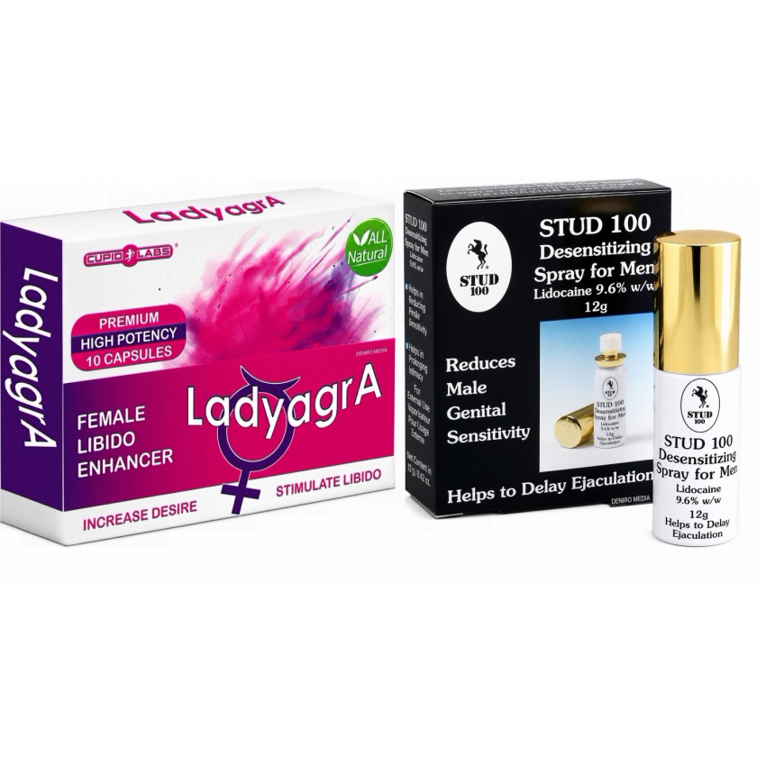 Pachet Spray Stud 100 Original + Pastile Libido Ladyagra 10buc