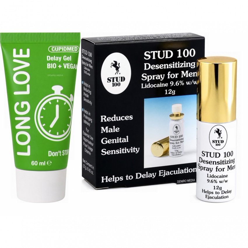 Pachet Spray Stud 100 Original Și Gel Ejaculare Precoce Long Love 50ml