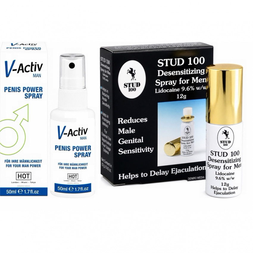 Pachet Spray V-activ Penis Power For Men 50ml + Spray Stud 100 Original