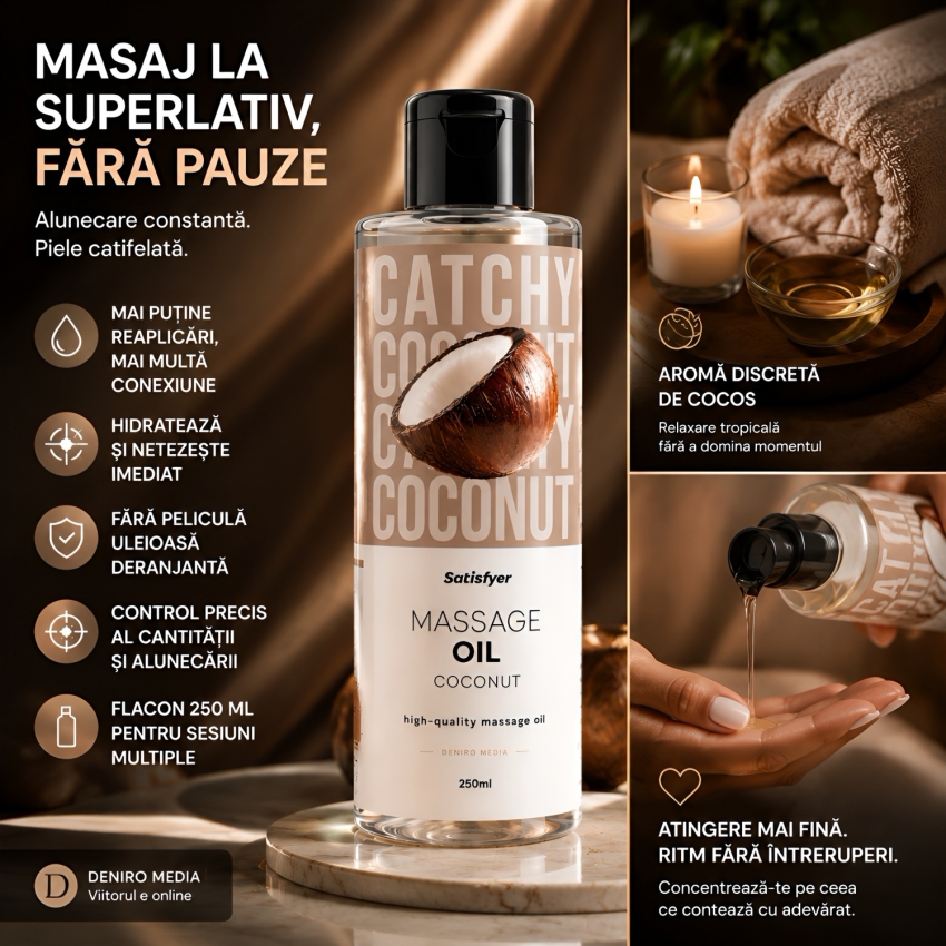 Satisfyer Ulei De Masaj Cocos 250 ml — Piele Catifelată