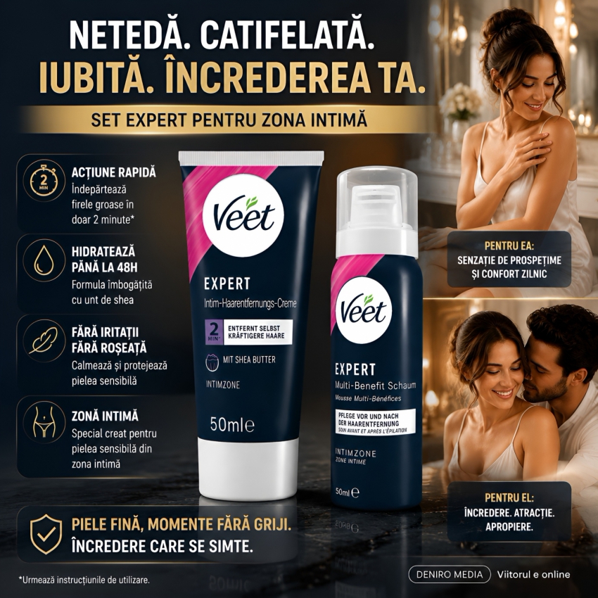 Veet EXPERT Set Epilare Intimă Cremă și Spumă