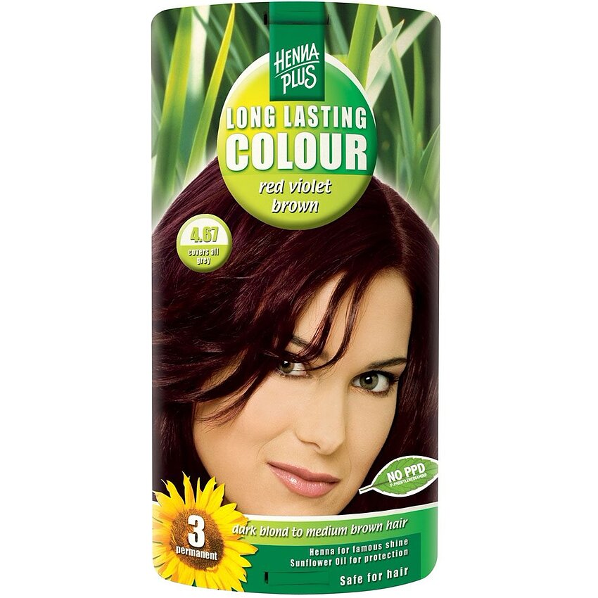 Vopsea Păr Long Lasting Colour 4.67 Red Mov Brown Hennaplus