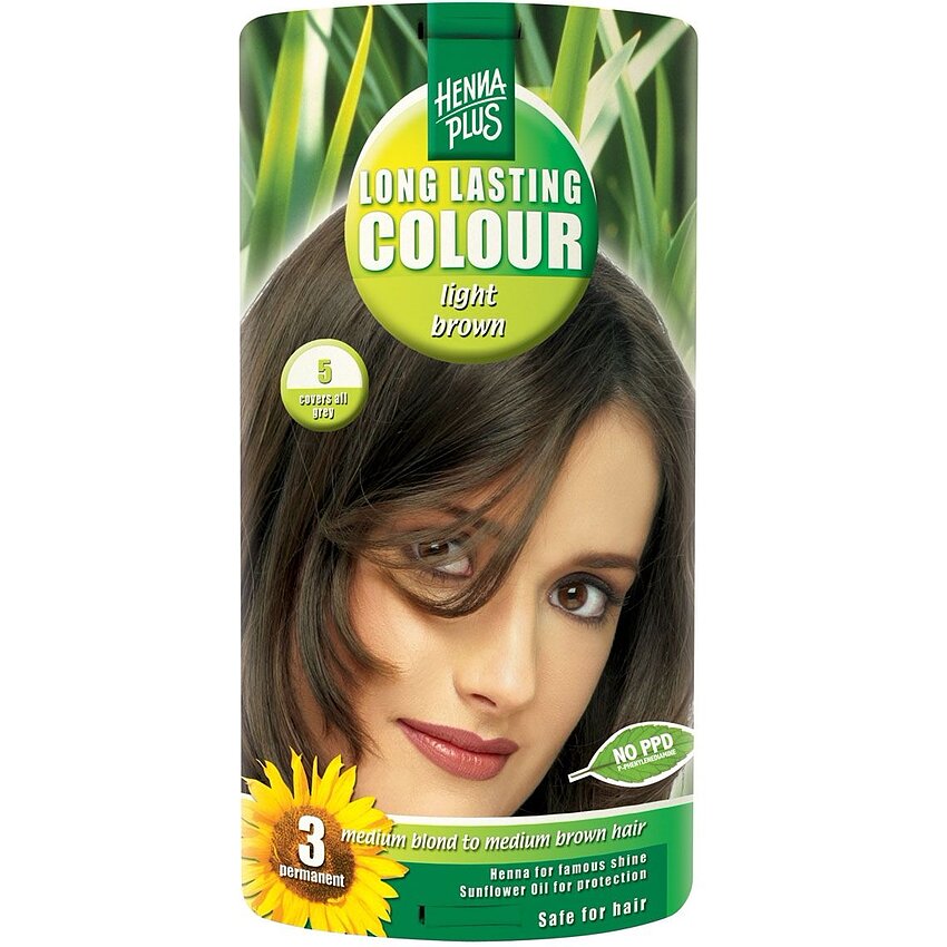Vopsea Păr Long Lasting Colour 5 Light Brown Hennaplus